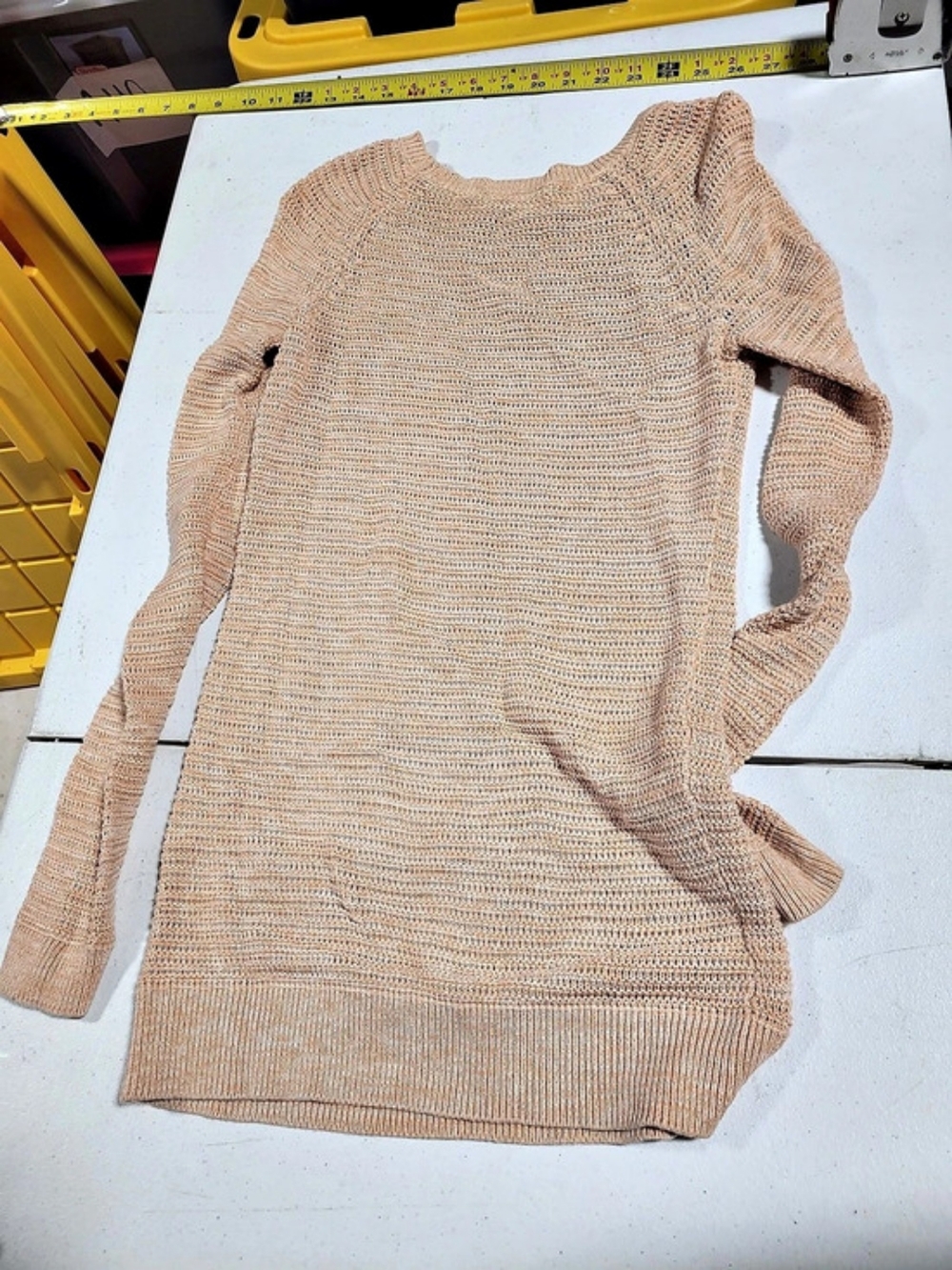 Knit Crew Neck Sweater in Pink Like New - Picture 2 of 3
